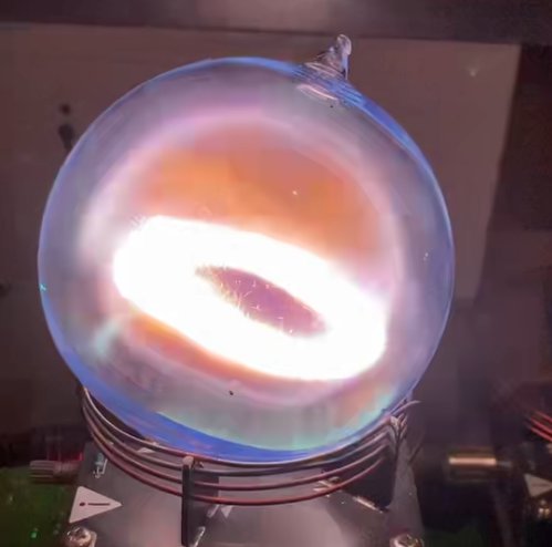 9cm xenon glass sphere with added metal salts
