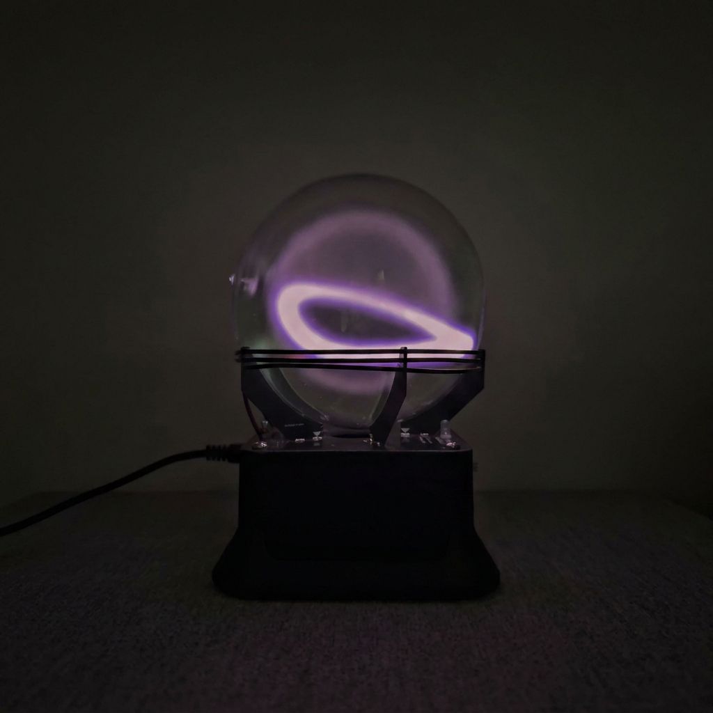 Dancing Plasma Toroid - 13cm (5 in) Xenon Plasma Ring Sphere with Bluetooth Music Base