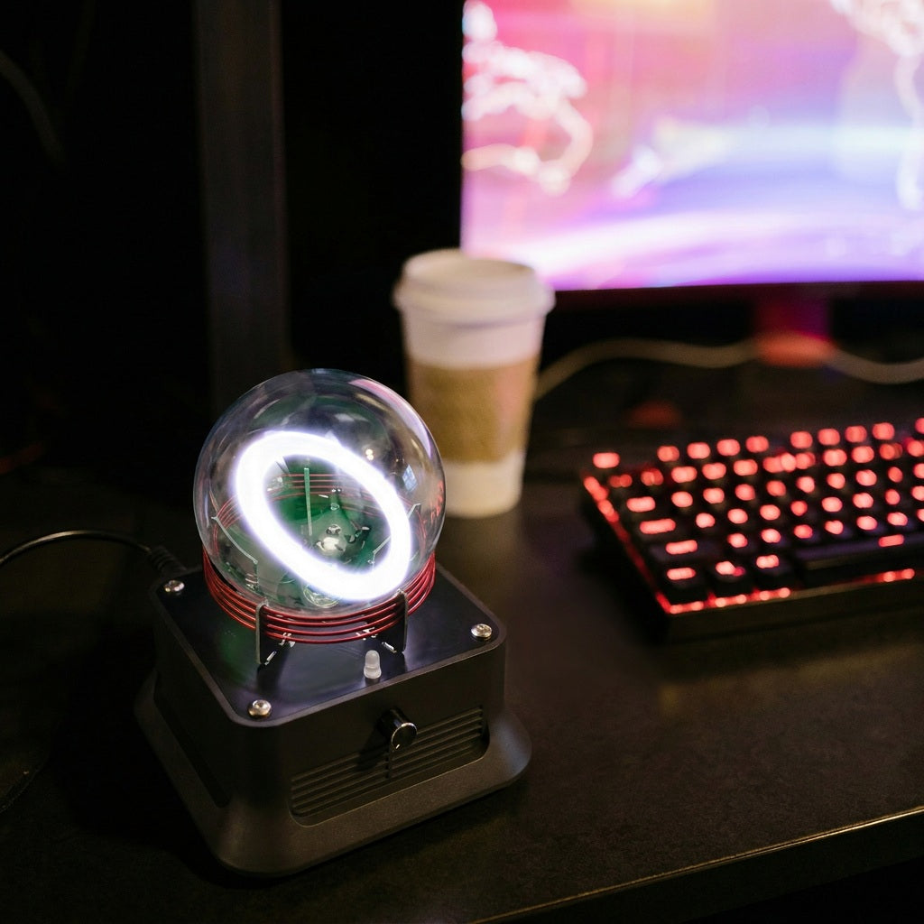Dancing Plasma Toroid - Xenon Plasma Ring Sphere with Bluetooth Music Base